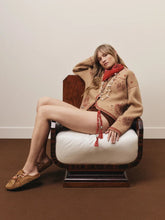 Alanui Camel Bandana Jacquard Wool Cardigan