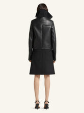 Courrèges Black High Collar Leather Jacket