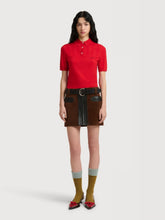Marni Sudan Brown Crust Leather Mini Skirt
