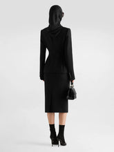 Dolce & Gabbana Black Double Wool Crêpe Pencil Skirt