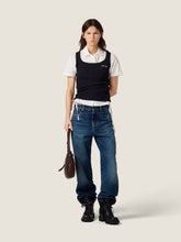 Miu Miu Navy Blue Cotton Knit Tank Top
