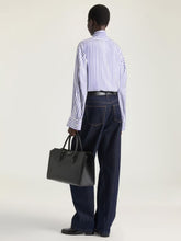 Givenchy Electric Blue and White Cocoon Silk Bow Shirt