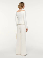 Roland Mouret Cream Off-Shoulder Draped Jacket
