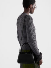 Prada Black Passage Small Leather Bag with Re-Nylon Flap