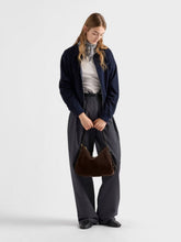 Prada Brown Aimée Medium Suede Shoulder Bag