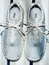Miu Miu Cloudy Gray Technical Suede Sneakers