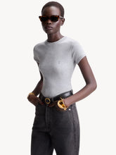 Saint Laurent Heather Grey Cassandre Fitted T-Shirt