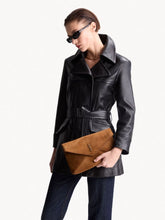 Saint Laurent Caramel Cognac Large Suede Envelope Pouch
