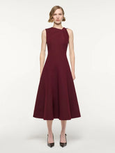 Roland Mouret Burgundy Asymmetrical Twist Midi Dress