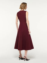 Roland Mouret Burgundy Asymmetrical Twist Midi Dress