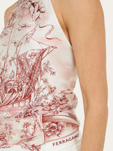 Ferragamo Pink Voyage Print Silk Foulard Top