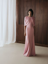 Roland Mouret Pink Gathered Cape Jersey Gown