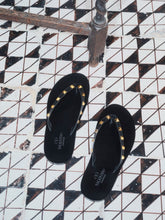 Valentino Garavani Black Rockstud Leather Flip-Flops