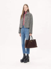 Valentino Garavani Ebony Large Soft Suede Shopping Bag