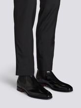 Santoni Black Leather Chelsea Boots