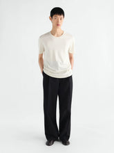 Lemaire Light Cream Ribbed Jersey Scoop-Neck T-Shirt