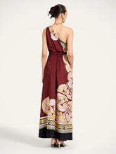La DoubleJ Kells Swirl Burgundy Silk Roy Maxi Dress