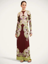 La DoubleJ Kells Swirl Burgundy Jersey Maxi Dress
