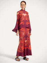 La DoubleJ Alchemy Dark Red Silk Twill Maxi Skirt