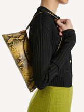 Balmain Yellow 64-83 Small Python-Effect Shoulder Bag