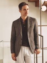 Boglioli Brown Checked Linen Blazer