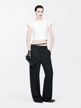Tom Ford Black Grain de Poudre Wide-Leg Trousers