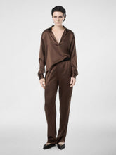 Tom Ford Espresso Peach-Feel Silk Satin Polo