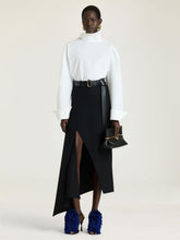 Givenchy Black Asymmetric Wool Midi Skirt