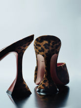 Amina Muaddi Lupita 95 Leopard Suede Heeled Mules