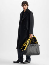 Fendi Black Wool and Angora Double-Breasted Coat