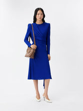 Versace Blue Draped Crêpe Jersey Midi Dress