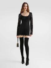 Dolce & Gabbana Black Cotton Lace Mini Dress