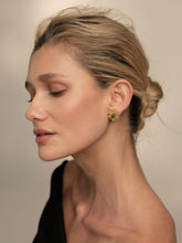 FENOMENA Gold Aura Emerald Stud Earrings