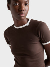 Prada Ebony Brown Cotton Crew Neck T-Shirt