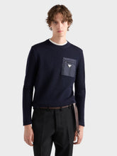 Prada Navy Blue Virgin Wool Crew Neck Sweater