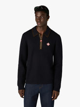 Casablanca Navy Waffle-Stitch Wool Polo Shirt