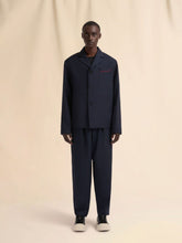 Marni Blue Black Single-Breasted Wool Blazer