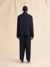 Marni Blue Black Single-Breasted Wool Blazer