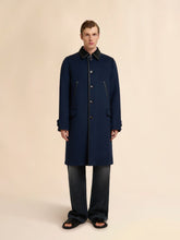 Marni Deep Blue Felt Duster Coat