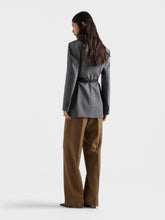Prada Tobacco Brown Virgin Wool Wide-Leg Trousers