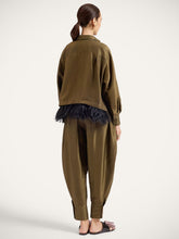 La DoubleJ Moss Green Silk Harem Trousers