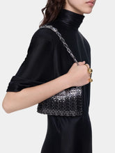 Rabanne Silver and Black 1969 Nano Skyline Bag