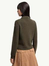 Moncler Dark Green Diamond Quilted Wool Cardigan