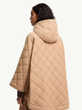Moncler Beige Diamond-Quilted Hooded Cape