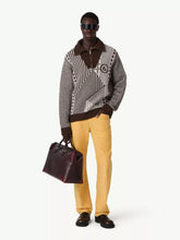 MM6 Maison Margiela Brown and Off-White Reversible Half-Zip Jumper