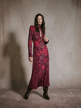 Johanna Ortiz Wine Botanical Jacquard Midi Dress