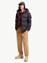 Moncler Navy Blue Hooded Short Down Jacket