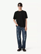 MM6 Maison Margiela Black Cotton T-Shirt with Rubber Patch