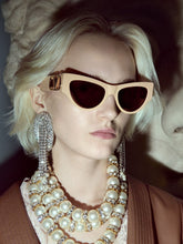 Valentino Garavani Ivory and Brown Vain Light Bio Inject Sunglasses