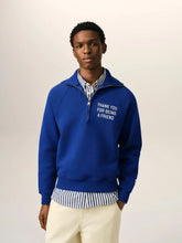 Ami Paris Royal Blue Embroidered Zip Sweatshirt